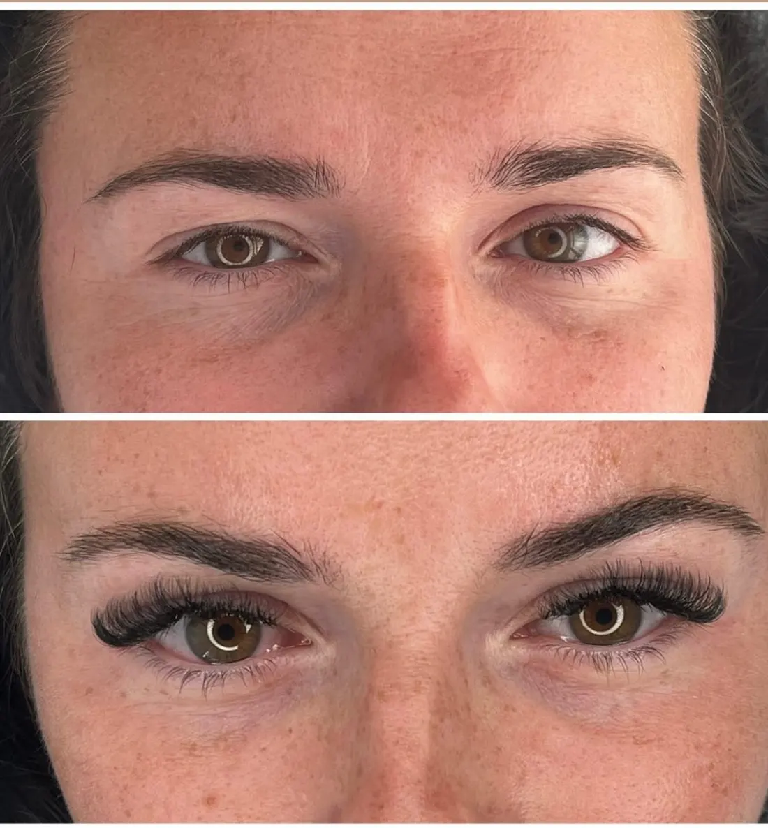 Wimpern vorher und nachher